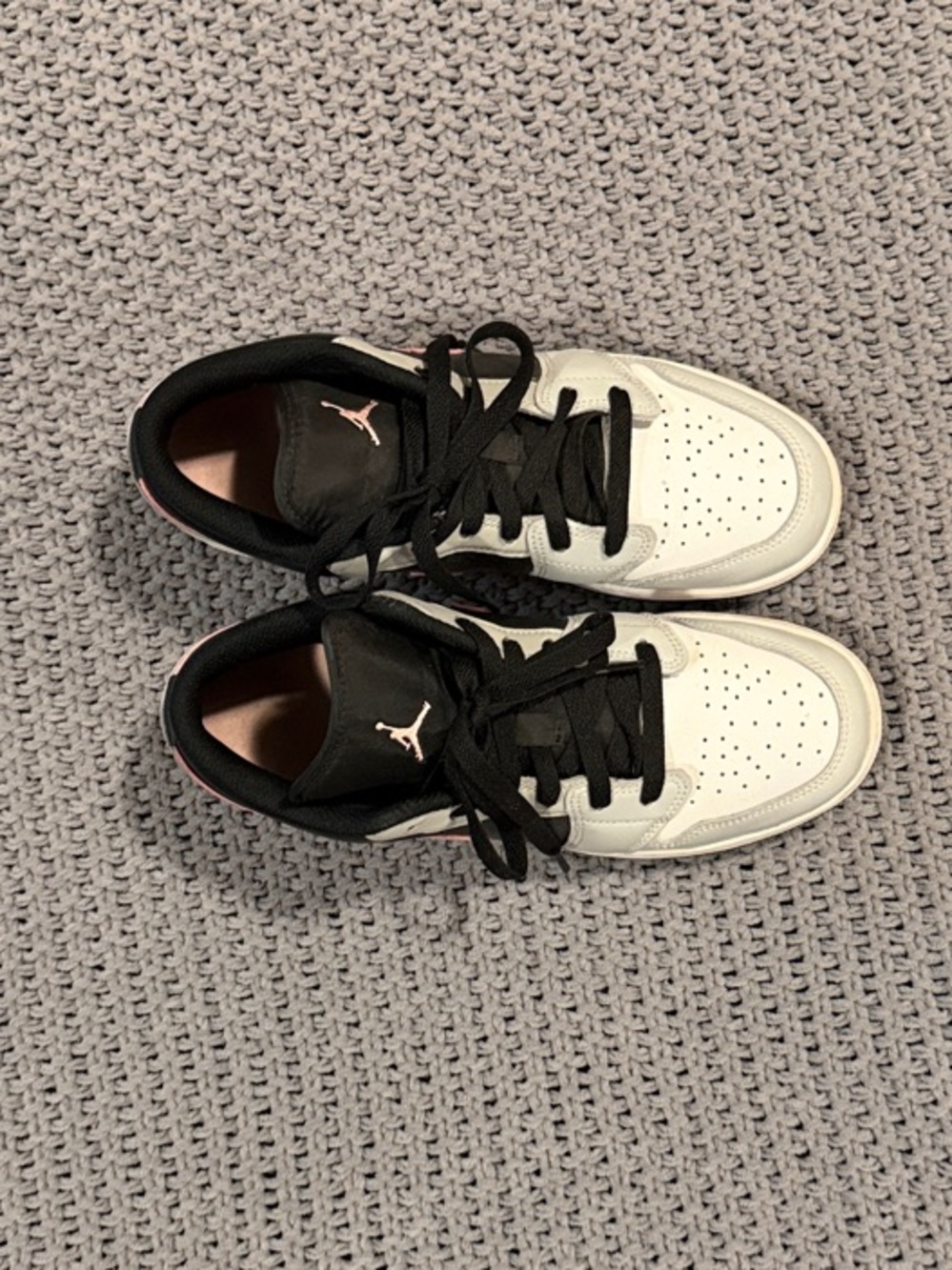 Jordan 1  Low-Top Sneakers - White, Gray, Black & Pink - Picture 2 of 6